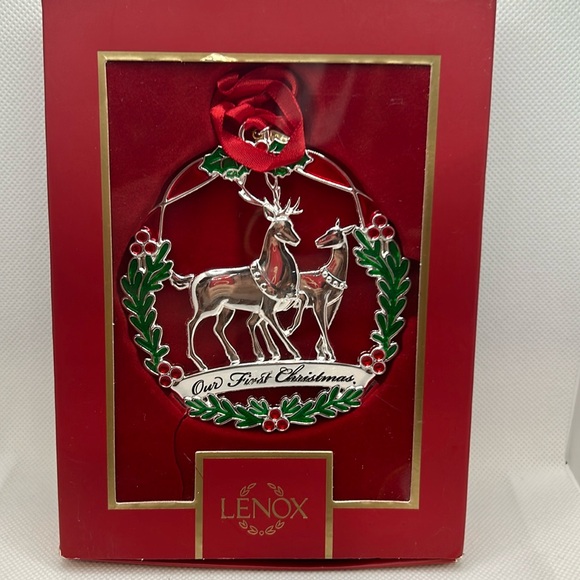 Lenox Our First Christmas Together Deer couple Ornament 2022 removable tag - Picture 1 of 8